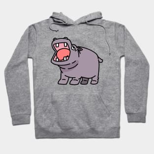 cute Hippo cartoon illustration Hoodie